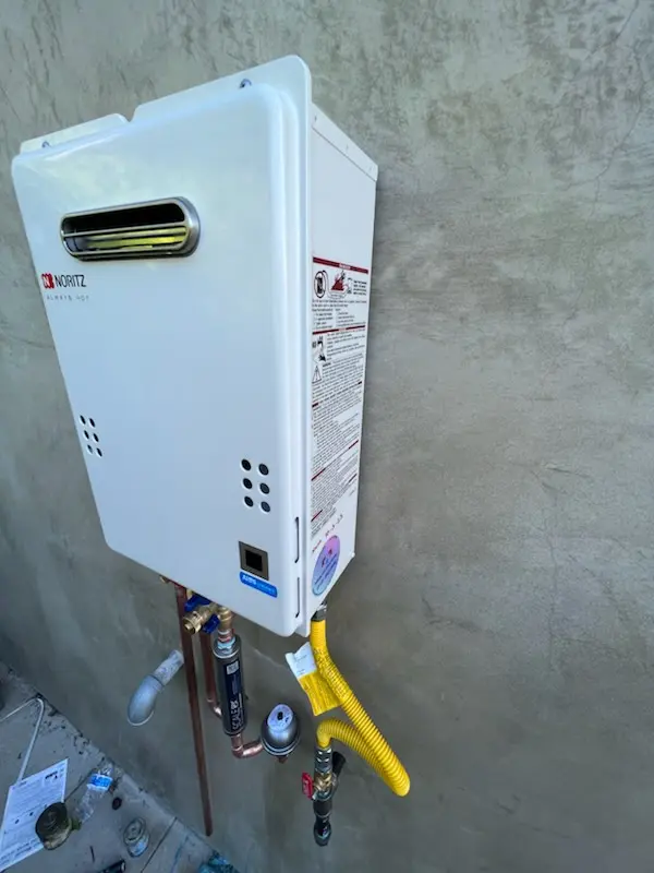 Tankless water heater installation for Big Woods Marmion homes
